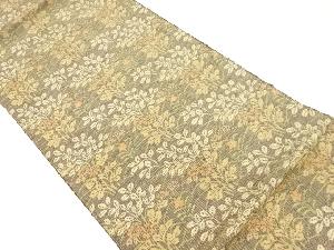 手織り紬秋草模様織出し名古屋帯